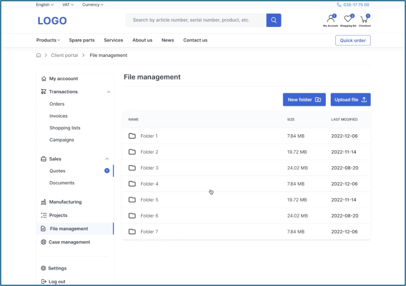 File management customer portal