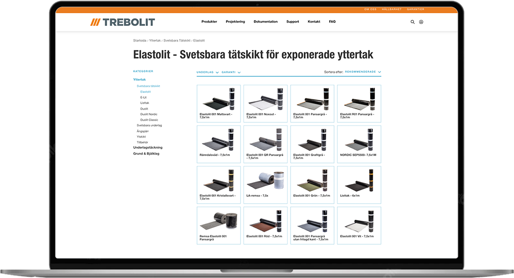 Laptop displaying Trebolt website